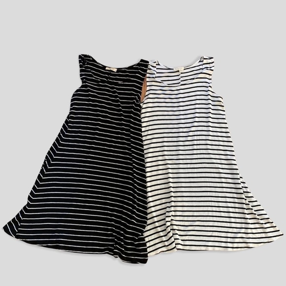 Two striped dresses black/white and white/black M - Picture 1 of 16